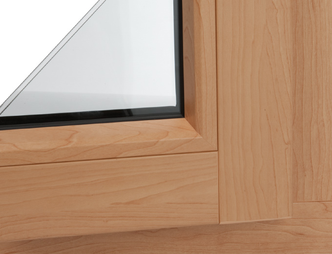 Fenster in Holzoptik mit Eckdesign